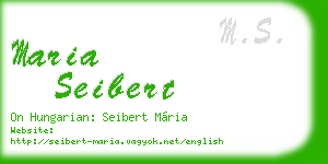 maria seibert business card